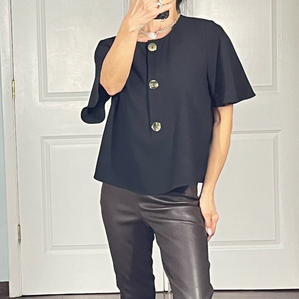 Zara cropped blouse with gold buttons size L